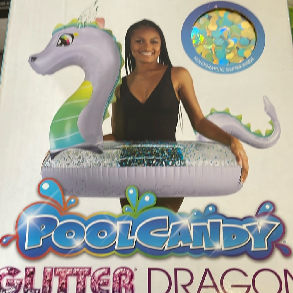 Pool Candy Glitter Dragon Large Pool Tube 40" Diameter New